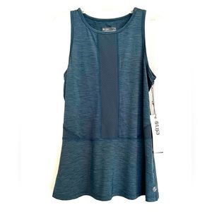 LIJA NWT tank, relaxed fit with mesh panels and flattering coverage, teal, med
